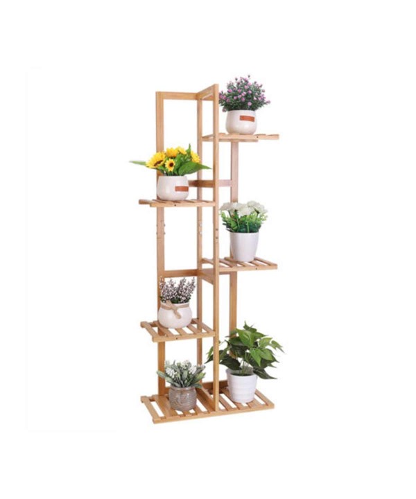 Scaffale Portavasi 5 Ripiani Portaoggetti Salvaspazio in Bamboo per Casa Ufficio Bagno 43x21x100cm
