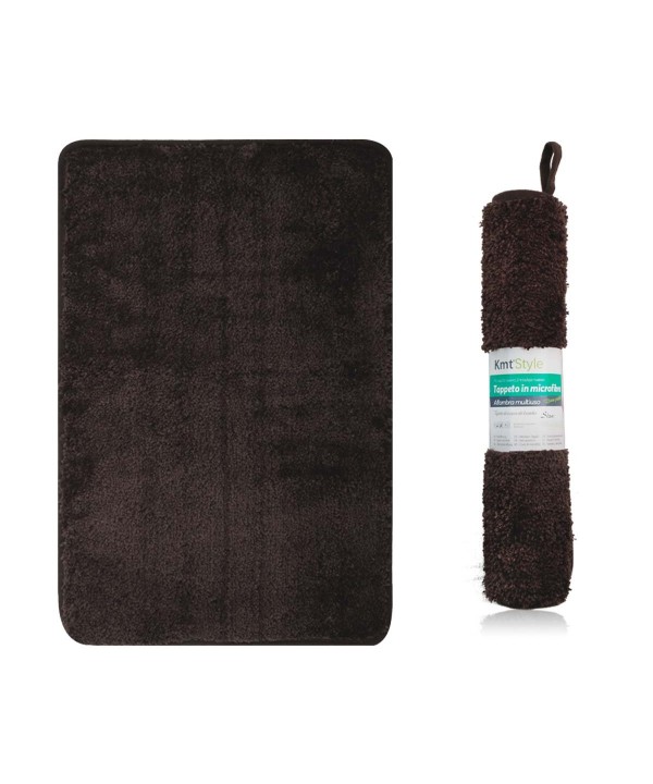 Tappeto in Microfibra Multiuso Antiscivolo Soffice Assorbente Lavabile 40x60cm Marrone