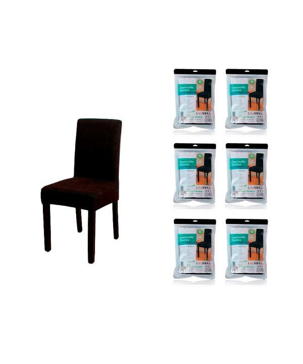 6 Pezzi Coprisedile Elastico Colore Nero Adatto per Sedie da 40 50cm di Larghezza e 45 65cm di Altezza in Poliestere 29,99