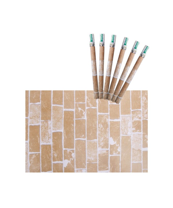 6 Rotoli Carta da Parati Autoadesiva 45X200cm Effetto Mattone Carta Adesive Per Mobili Rivestimento PVC Lavabile