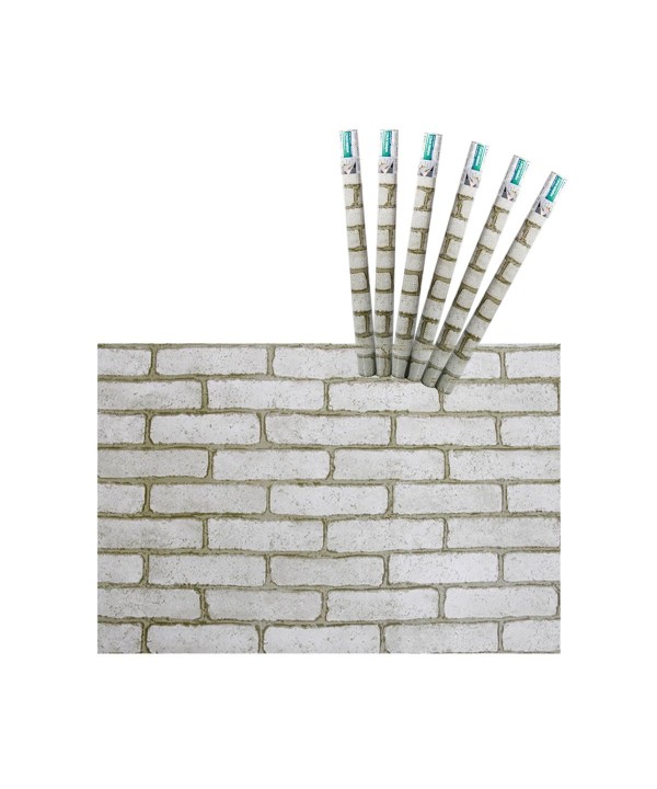 6 Rotoli Carta da Parati Autoadesiva 45X200cm Effetto Mattone Carta Adesive Per Mobili Rivestimento PVC Lavabile