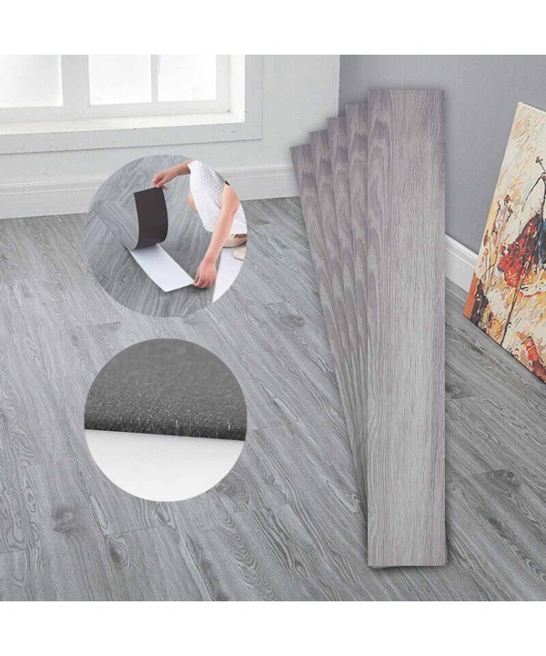 6 Piastrelle Adesive Pavimento in PVC Adesivo 914X152mm Effetto Legno Parquet