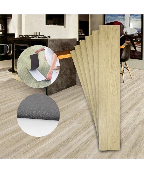 6 Piastrelle Adesive Pavimento in PVC Adesivo 914X152mm Effetto Legno Parquet