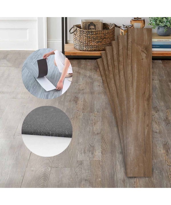 6 Piastrelle Adesive Pavimento in PVC Adesivo 914X152mm Effetto Legno Parquet