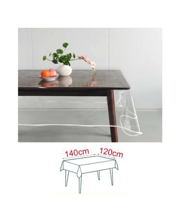 Tovaglia Trasparente Rettangolare in PVC per Tavolo da Pranzo Picnic Impermeabile Resistente all'Usura Facile da Pulire 140x120cm
