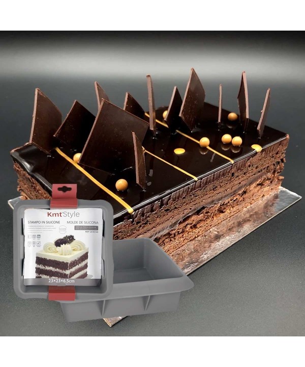 Stampo in Silicone Multiuso per la Torta Antiaderente TermoresistenteLunghezza 23cm Larghezza 23cm Altezza 6.5cm Modello: T