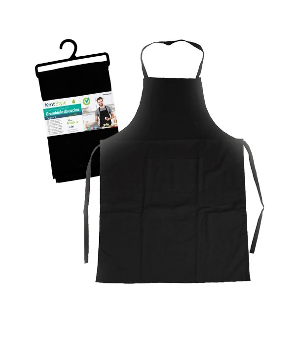 Grembiule da Cucina Nero Regolabile con 1 Tasca Taglia Unica Unisex con Materiale Morbido Lavabile Grembiule da Chef 90x60cm