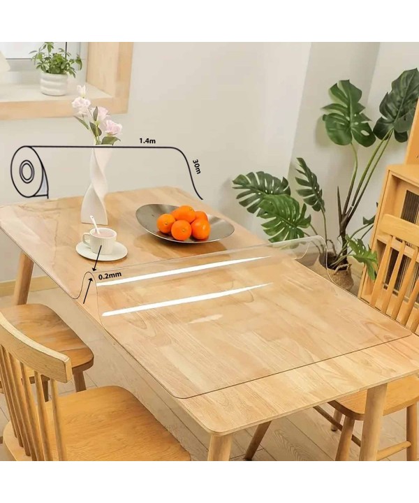 Tovaglia PVC Impermeabile Trasparente Rettangolare Spessore 0,2mm Larga 140cm Lunga 30 metri
