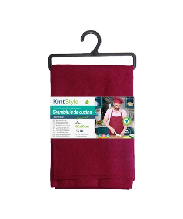 Grembiule da Cucina Bordeaux Regolabile con 1 Tasca Taglia Unica Unisex con Materiale Morbido Lavabile Grembiule da Chef 90x60cm