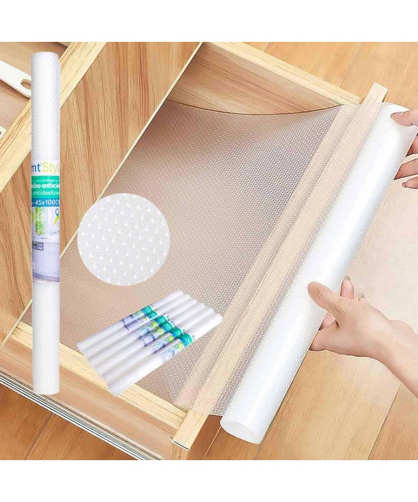 6 Pezzi Tappetino per Cassetti Ritagliabile, Rivestimento Non-Adesivo EVA Plastica Antiscivolo Versione a Bollicine 45x100cm