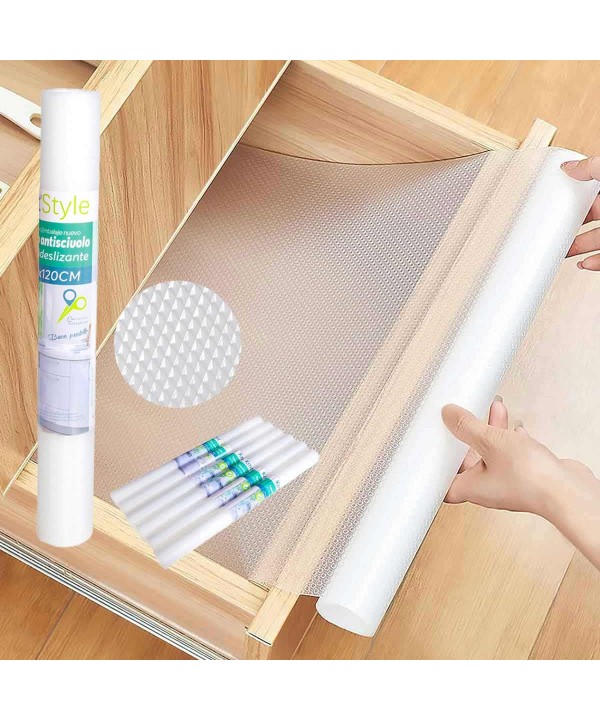 6 Pezzi Tappetino per Cassetti Ritagliabile, Rivestimento Non-Adesivo EVA Plastica Antiscivoloi Versione a Quadretti 30x120cm