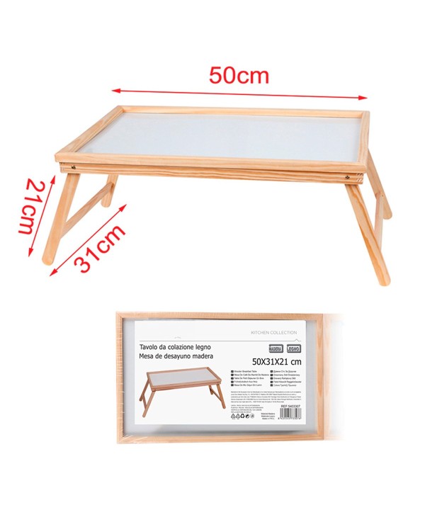 Tavolino da Letto Divano Pieghevole in Legno Mini Tavolo Multifunzione Scrivania Portatile Lunghezza 50cm x Larghezza 31 cm
