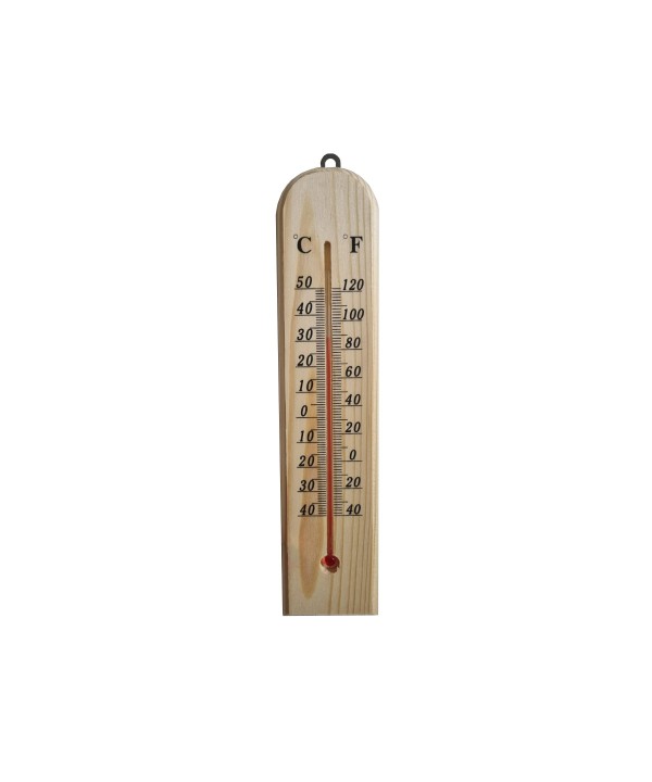 Termometro Analogico Ambiente In Legno Per Esterno Giardino e Interno -40°C--+50°C 270X60X9mm