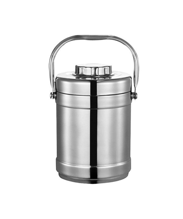 Contenitore Termico per Alimenti in Acciaio Inox Mantiene Freddo e Caldo per 12 ore con 2 Ripiani 2L H23xW15cm