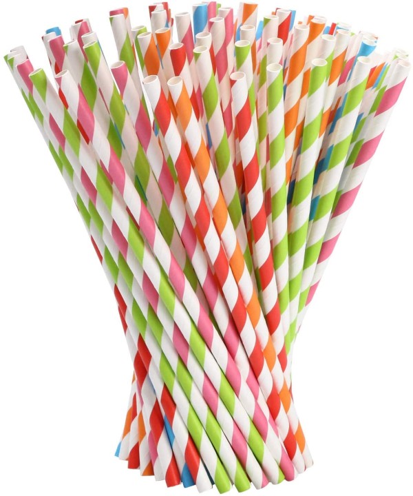 25 pcs Cannucce di Carta Colorate per Feste e Compleanni, Eco-Friendly e Biodegradabili, Colori Assortiti
