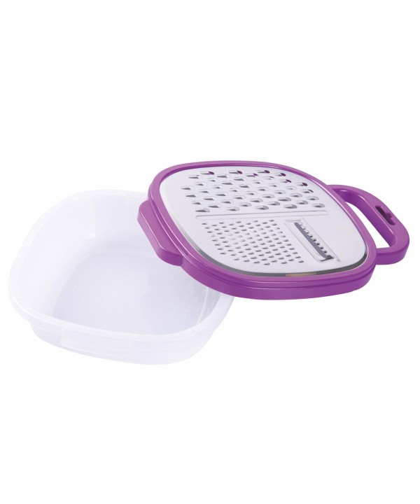 Grattugia Multifunzione in Acciaio Inox 3 in 1 con Contenitore