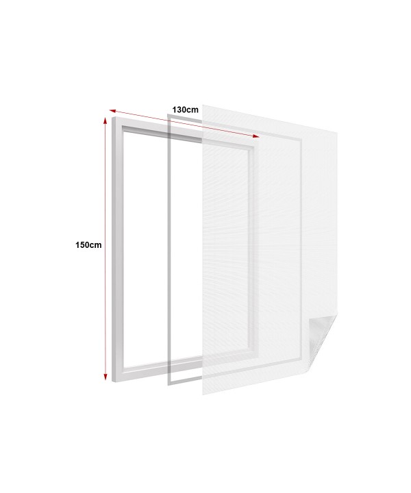 Zanzariera Finestra Bianca Adesiva Con Nastro In Velcro Misura 130X150cm