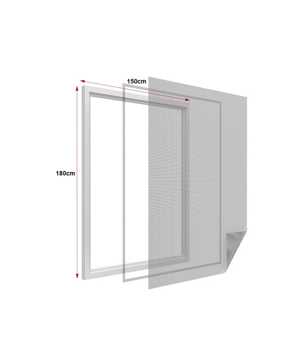 Zanzariera Finestra Nera Adesiva Con Nastro In Velcro Misura 150X180cm