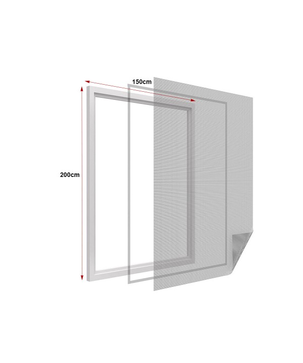 Zanzariera Finestra Nera Adesiva Con Nastro In Velcro Misura 150X200cm