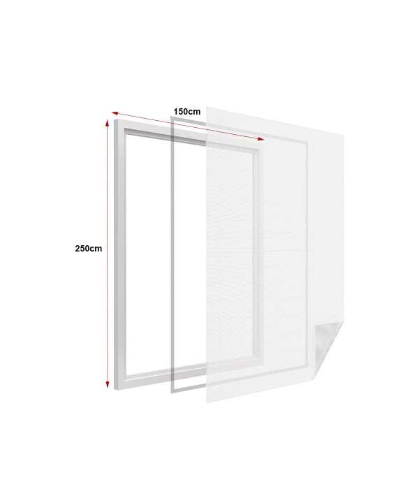Zanzariera Finestra Bianca Adesiva Con Nastro In Velcro Misura 150X250cm