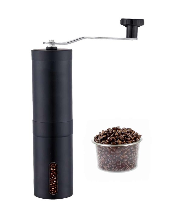 Macinacaffè Manuale Professionale in Acciaio Inox con Dimensione della Macinatura Regolabile Nero