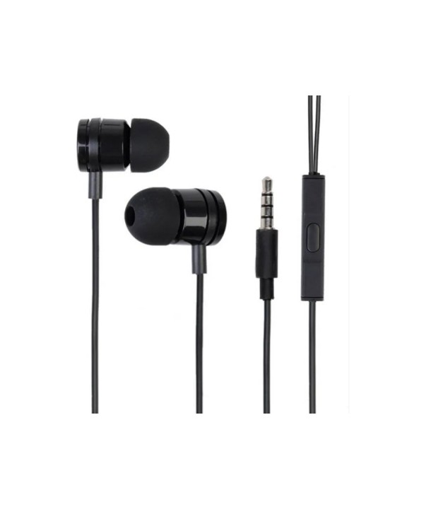 Auricolari con Filo Jack 3,5mm Cuffia Con Microfono Cavo 1,2M Nero