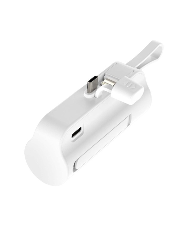 Mini Powerbank 5000mAh USB-C e Lightning Bianco