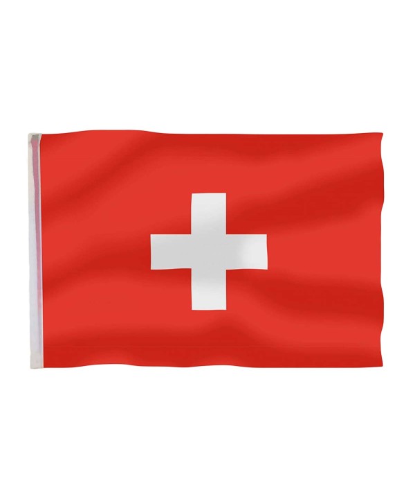 Bandiera Svizzera 145X90cm In Tessuto Poliestere Con Passante Per L'Asta