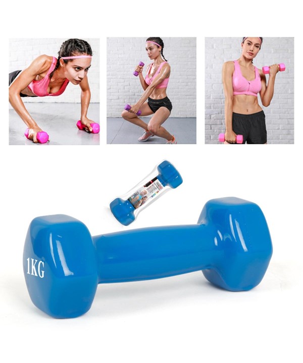 Ghisa Manubrio per Palestra Ricoperto di Gomma 1 Kg