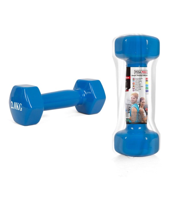 Ghisa Manubrio per Palestra Ricoperto di Gomma 2 Kg