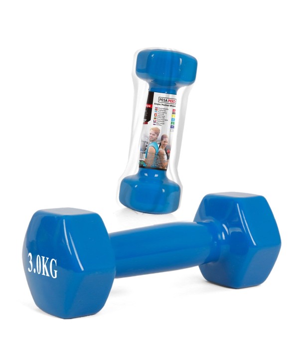 Ghisa Manubrio per Palestra Ricoperto di Gomma 3 Kg