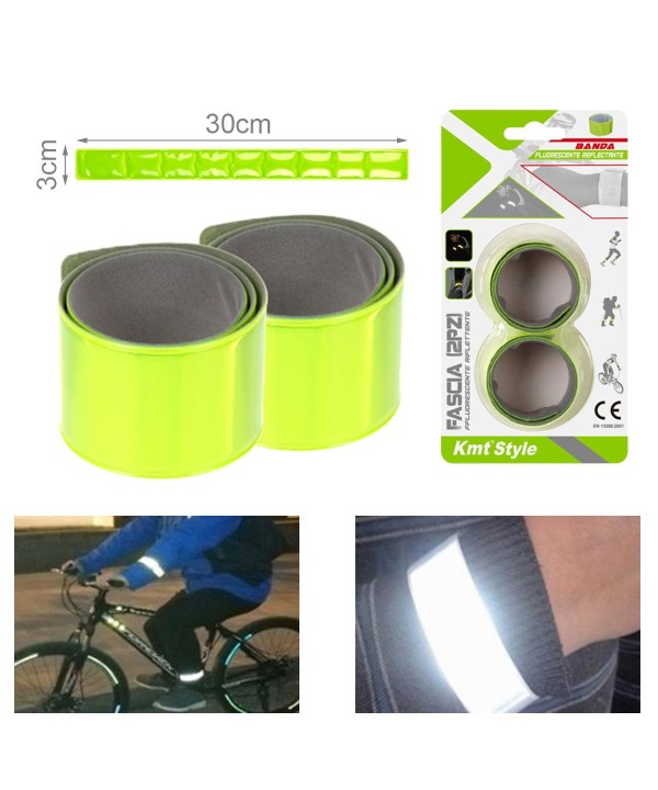 2 pz Fascia Fluorescente Multiuso 30 x 3 cm Modello Tinta Unita