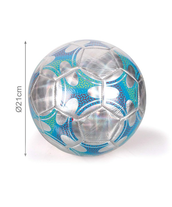 Palla da Calcio per Training Sport e Tempo Libero Colore Azzurro e Argento Diametro 21cm