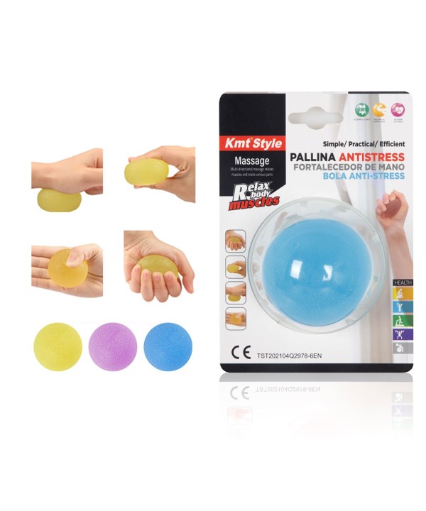 Pallina Antistress Forma Rotondo in Silicone per Fisioterapia Colori Assortiti