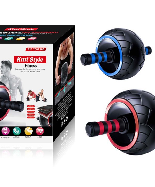 Rotella Rullo Workout Convertibile Ruota Singola Larga eTappetino Per Esercizi Incluso Colore Assortito