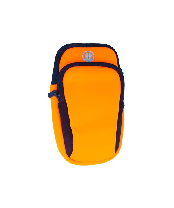 Borsa da Braccio Sportiva Morbida Sacchetto Bracciale Porta Cellulare Con Uscita Cavo Auricolari Colore Arancione