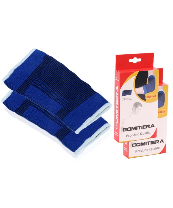 2 Gomitiere Elastiche Palestra Gomitiera Sportiva per Uomini e Donne Colore Blu