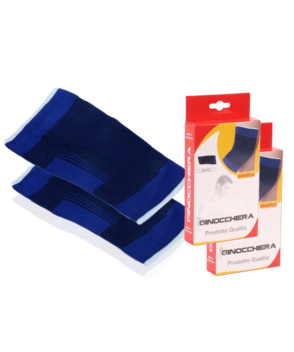 2 Ginocchiere Elastiche Palestra Ginocchiera Sportiva per Uomini e Donne Colore Blu