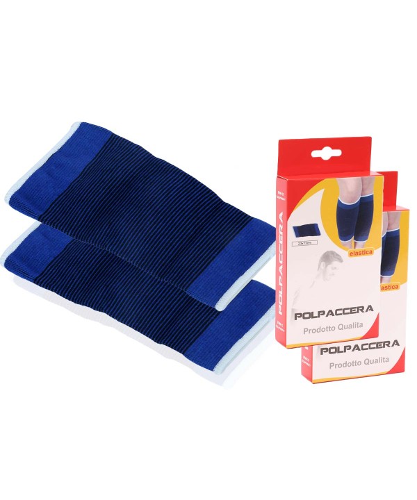 2 Polpaccere Elastiche Palestra Polpaccera Sportiva per Uomini e Donne Colore Blu