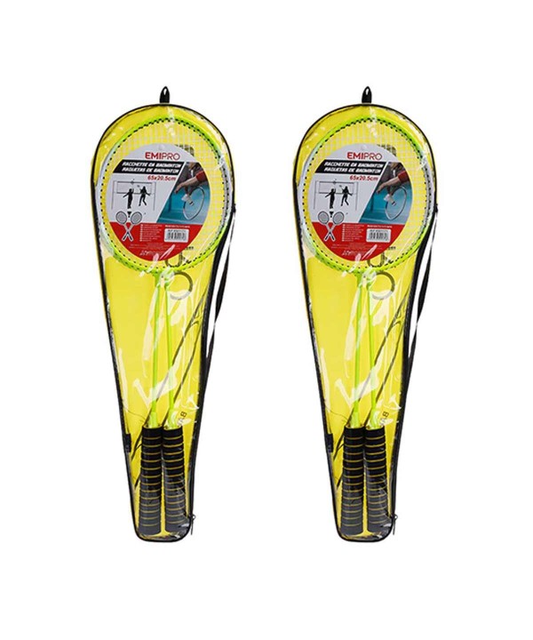4pcs Racchette Badminton per Principianti per Pratica Forma Classica con Custodia Colore Assortito Impugnatura Gommata