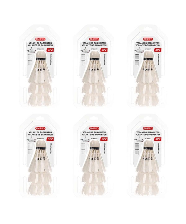 18pcs Volano Badminton Piuma Schiuma Sport in Fibra Bianco