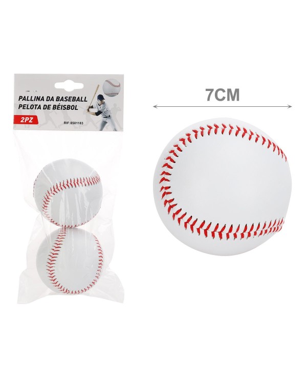 2 Pezzi Palla da Baseball Softball per Training Sport e Tempo Libero Colore Blu Biianco e Giallo Diametro 7cm