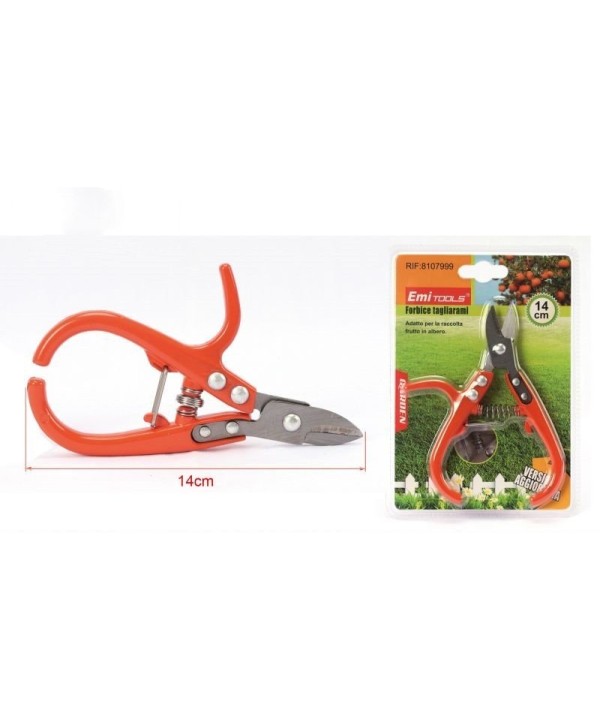Forbici Cesoia Tagliarami 140mm Con Molla Per Rami Fino 3mm per Potatura Giardinaggio