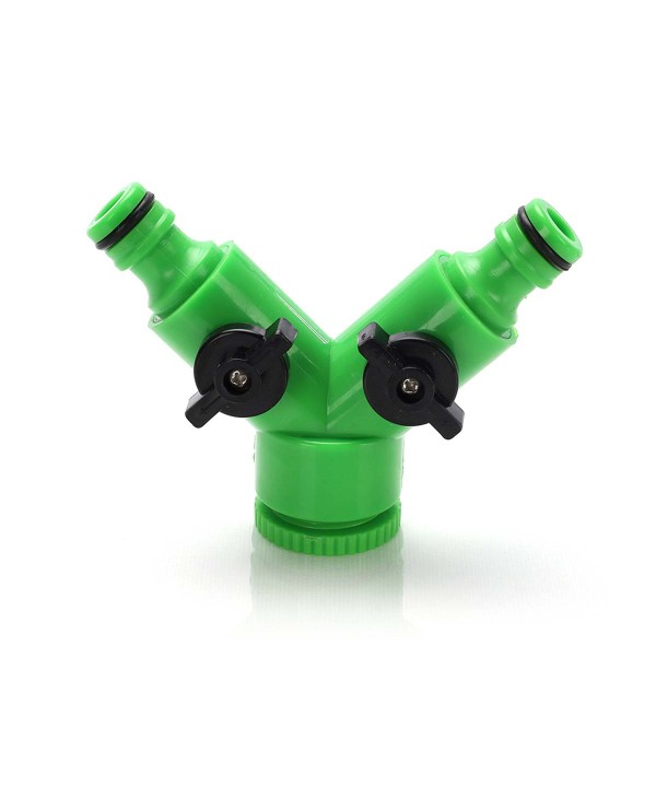 Raccordo 2 Vie Sdoppiatore Rubinetto Da 3/4'' Con 2 Connettori Rapidi 1/2'' Con Valvole di Arresto