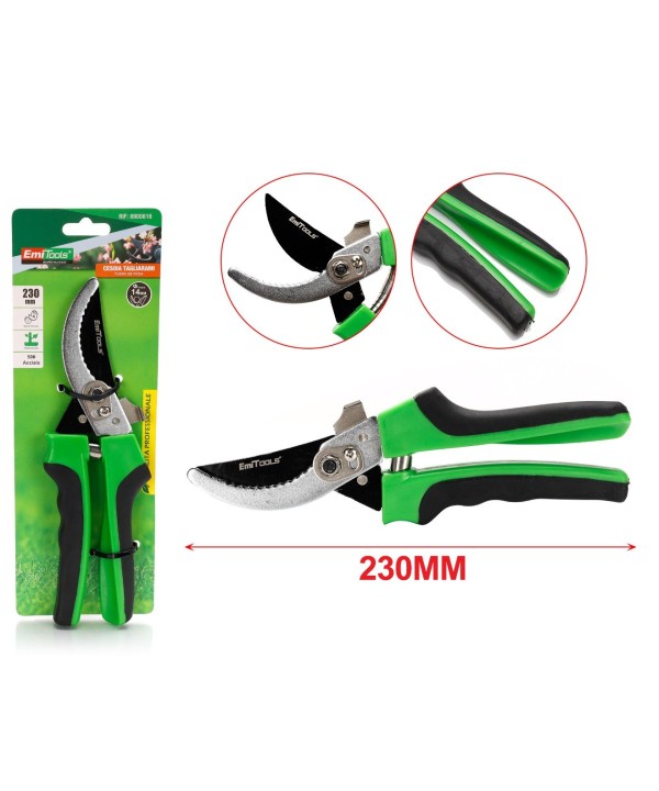 Forbici Cesoia Tagliarami 230mm Con Molla Rami Massimo Tagliabile 18mm per Potatura Giardinaggio Professionale