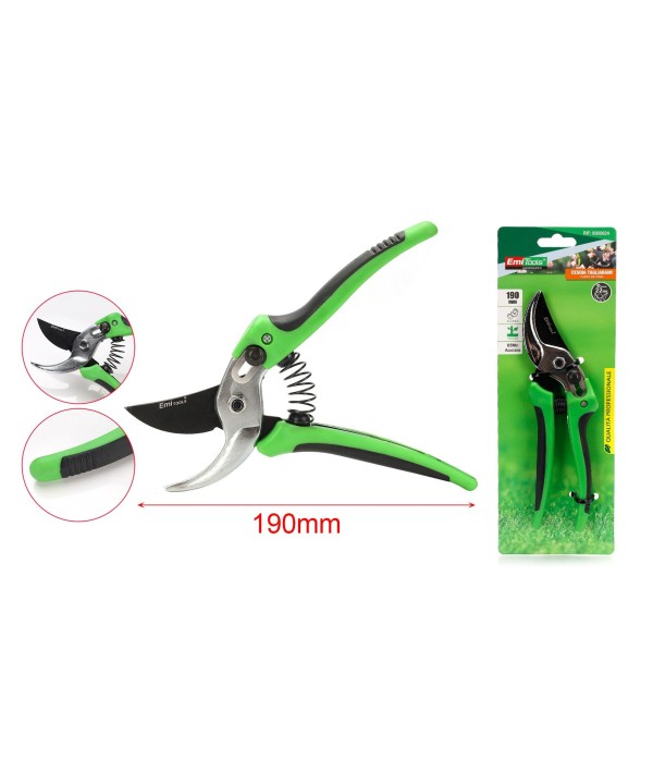 Forbici Cesoia Tagliarami 190mm Con Molla Rami Massimo Tagliabile 22mm per Potatura Giardinaggio Professionale