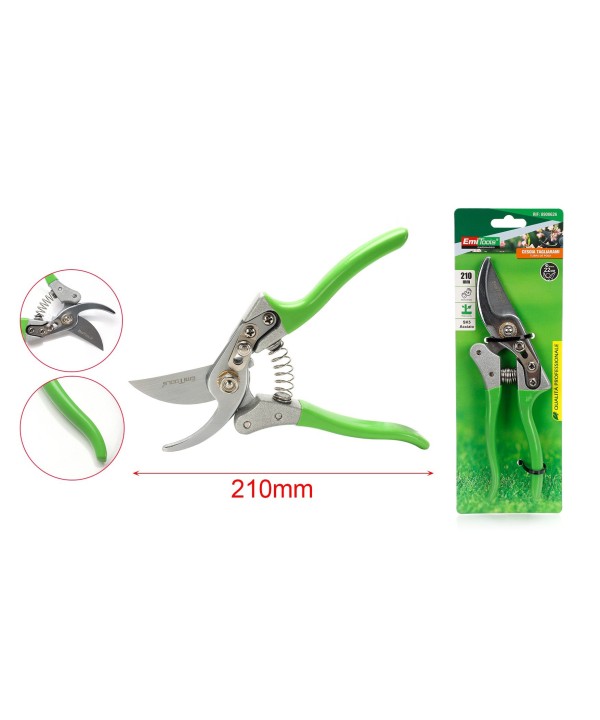 Forbici Cesoia Tagliarami 210mm Con Molla Rami Massimo Tagliabile 22mm per Potatura Giardinaggio Professionale