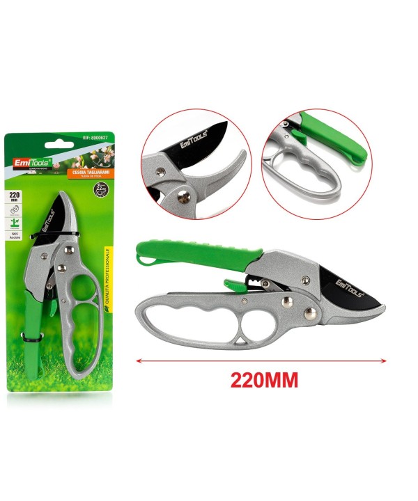 Forbici Cesoia Tagliarami 220mm Rami Massimo Tagliabile 22mm per Potatura Giardinaggio Professionale