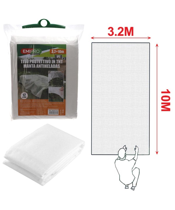 Telo Protettivo per Piante Materiale TNT 17g/m² Protezione Antigelo 3,2X10M