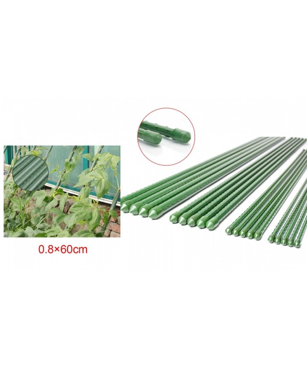 10 Pezzi Supporto Piante Rampicanti Bastone In Acciaio Plastificato Verde 0,8X60cm